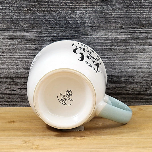Religious Coffee Mug Hosea 12:6 Inspirational Tea Cup Ceramic Blue Sky 17oz