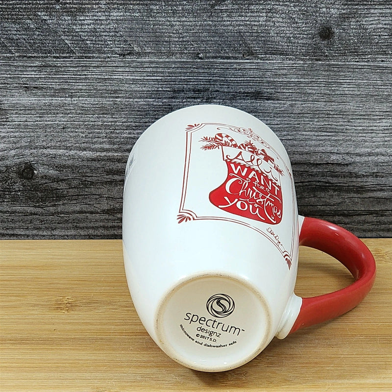 Load image into Gallery viewer, Coffee Mug Christmas Holiday Saying Red Stocking Ceramic Tall Cup Blue Sky 18oz
