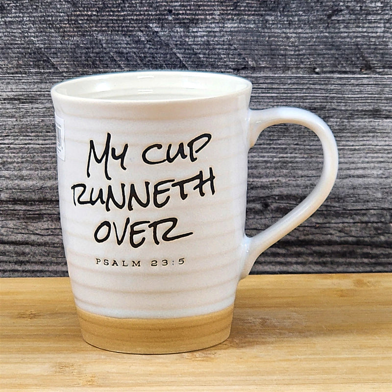 Load image into Gallery viewer, Religious Coffee Mug Psalm 23:5 Inspiration Saying Tea Cup Ceramic Blue Sky 18oz
