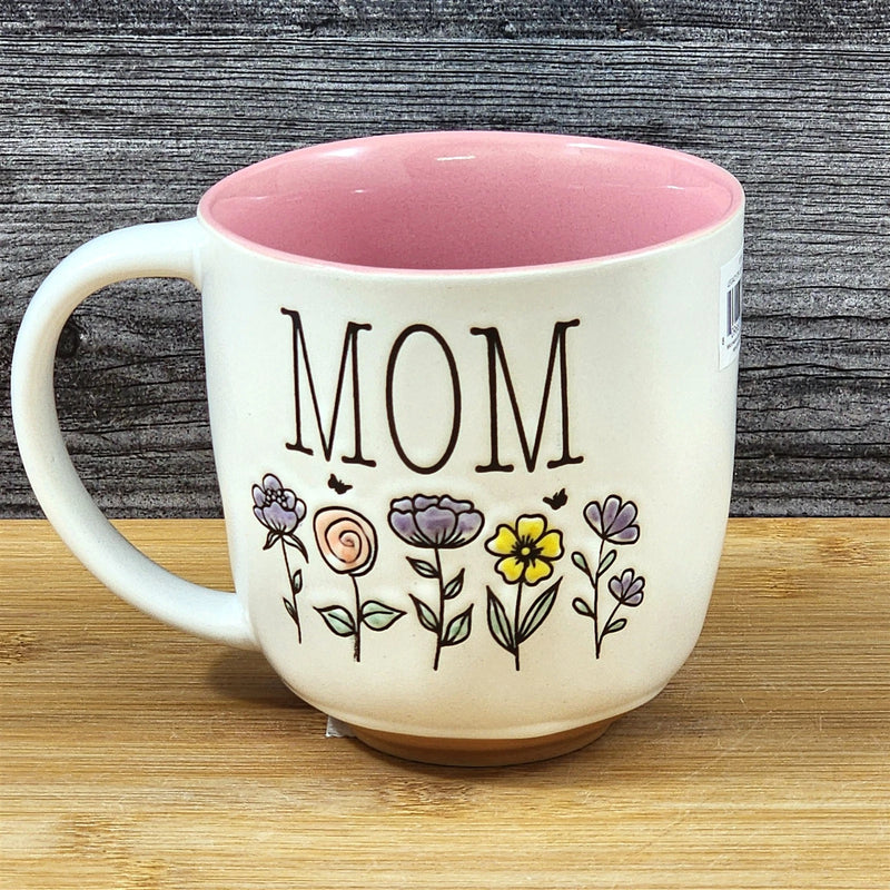 Load image into Gallery viewer, Mom Coffee Mug Ceramic Floral Pink Tea Cup Mother by Blue Sky 18oz Embossed
