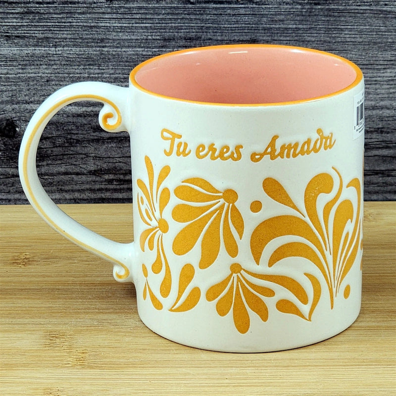 Load image into Gallery viewer, You are Loved Coffee Mug Spanish Cup Ceramic Embossed Orange 21oz by Blue Sky
