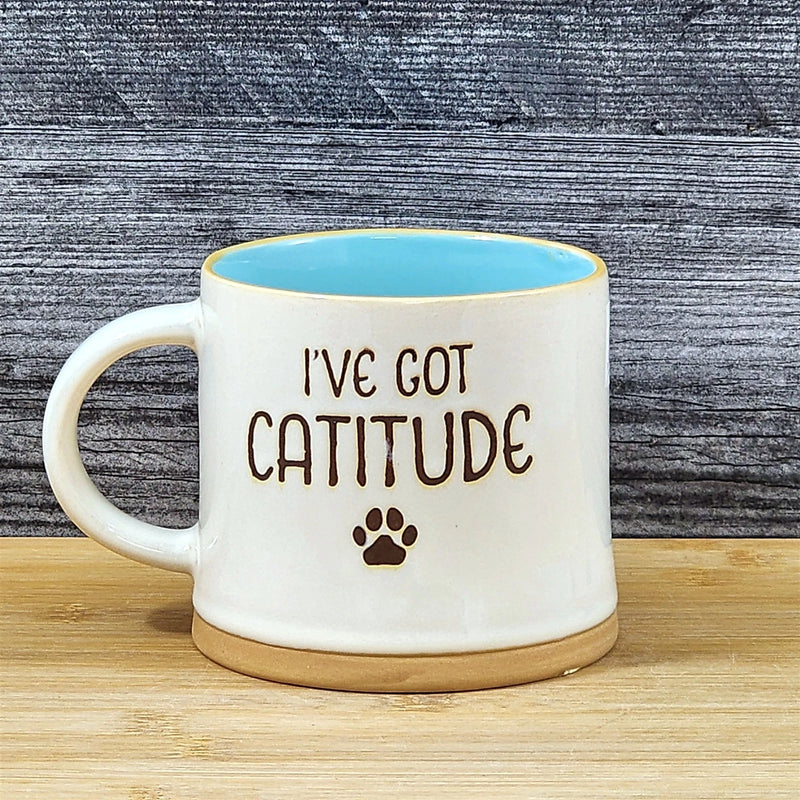 Load image into Gallery viewer, Cat Attitude Coffee Mug Tea Cup Ceramic Embossed by Blue Sky 21oz
