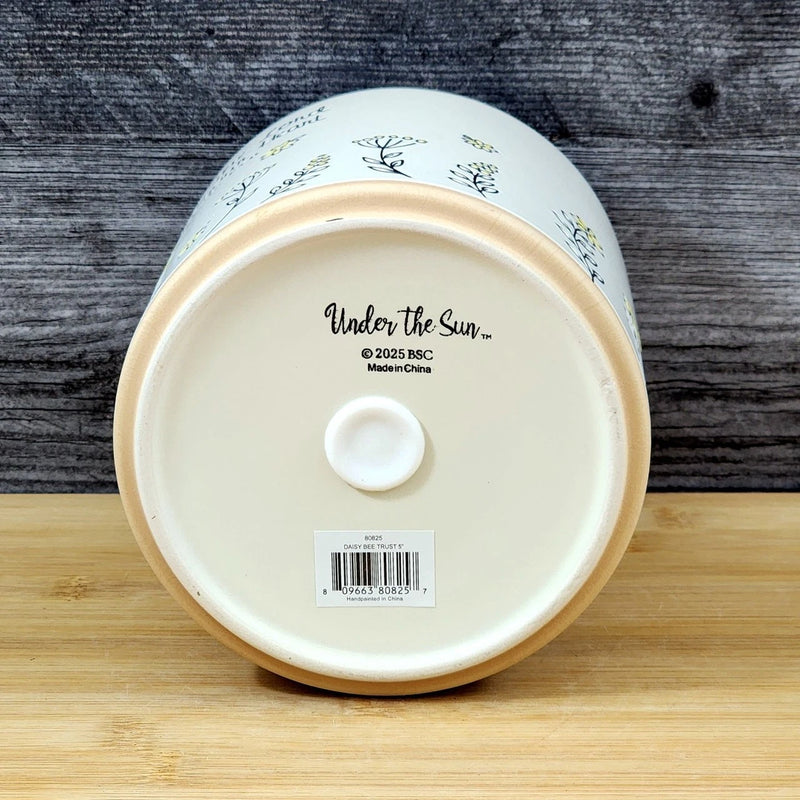 Load image into Gallery viewer, Religious Saying Wildflower Planter Utensil Holder Plant Ceramic Blue Sky 5in
