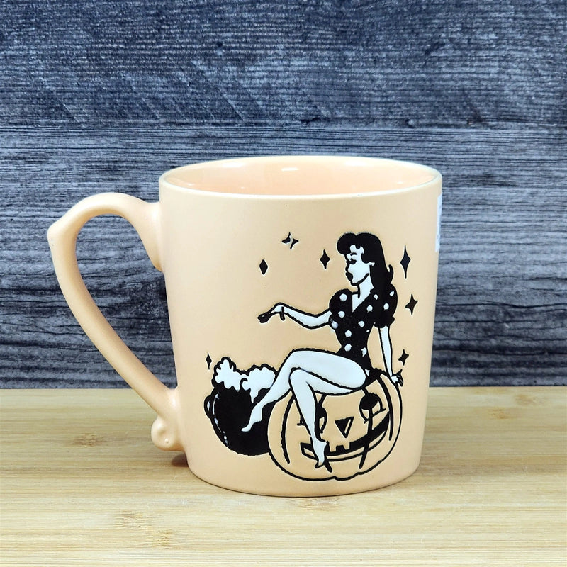 Load image into Gallery viewer, Halloween Whimsical Witch Coffee Tea Mug Pumpkin Ceramic Cup by Blue Sky 18oz
