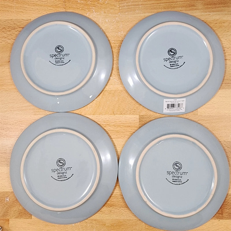 Load image into Gallery viewer, Tide of Festive Delights Set of 4 Appy Plate Seahorse Ceramic 8.5" Blue Sky
