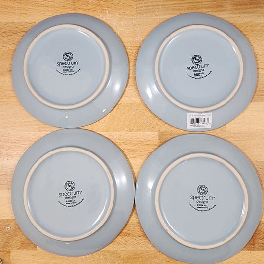 Tide of Festive Delights Set of 4 Appy Plate Seahorse Ceramic 8.5" Blue Sky