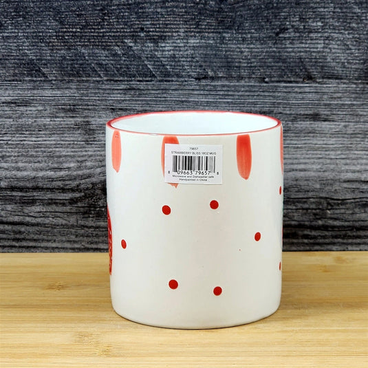 Strawberry Bliss Coffee Mug Ceramic Tea Cup Embossed Botanical 18oz by Blue Sky