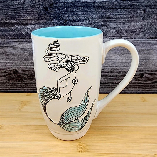 Coffee Mug with Mermaid 18oz (532ml) Tall Beverage Tea Cup Sea Life By Blue Sky