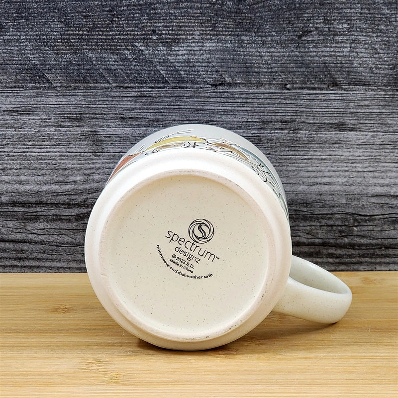 Load image into Gallery viewer, Mushroom Morel Valley Coffee Mug Red Yellow Ceramic Botanical 18oz Cup Blue Sky

