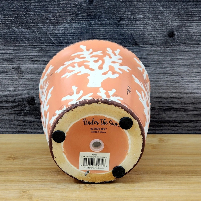 Load image into Gallery viewer, Coral Crackle Planter Ceramic Utensil Organizer Herb Succulent Pot Blue Sky 5in
