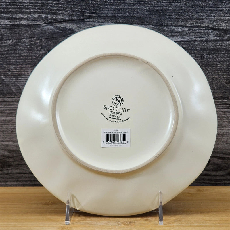 Load image into Gallery viewer, Sunflower Salad Plate 8" Embossed Ceramic Summer Yellow Flowers by Blue Sky
