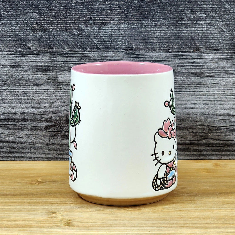 Load image into Gallery viewer, Hello Kitty Holiday Cactus Coffee Mug Ceramic Pink Tea Cup Blue Sky Embossed
