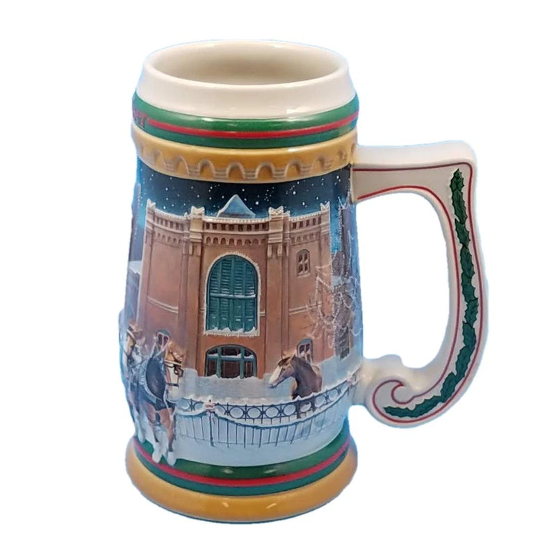 Load image into Gallery viewer, 1997 Budweiser Stein Bud Christmas Ceramic Mug CS313 Home For The Holidays
