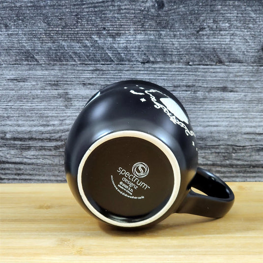 Black Halloween Ghost Mug Spooky Bat's Ceramic Coffee Tea Cup by Blue Sky 18oz