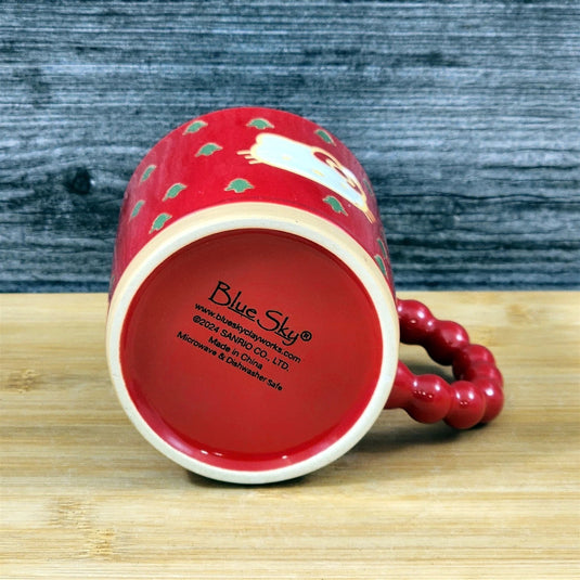 Hello Kitty Coffee Mug Christmas Trees Ceramic Holiday Red Cup Blue Sky 16oz