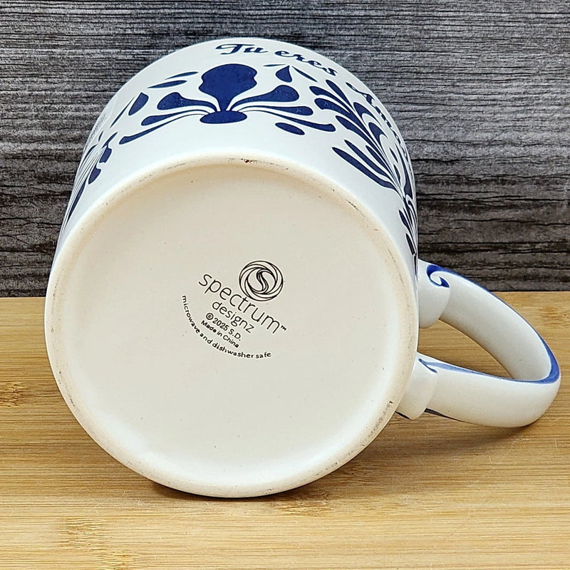 Load image into Gallery viewer, You are Loved Spanish Coffee Mug Cup Ceramic Embossed Blue 21oz by Blue Sky
