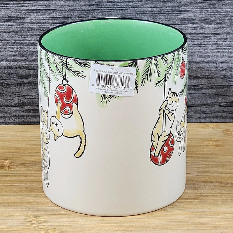 Load image into Gallery viewer, Cat Lover Coffee Mug Christmas Tree Embossed Ceramic Tea Cup Large 21oz Blue Sky
