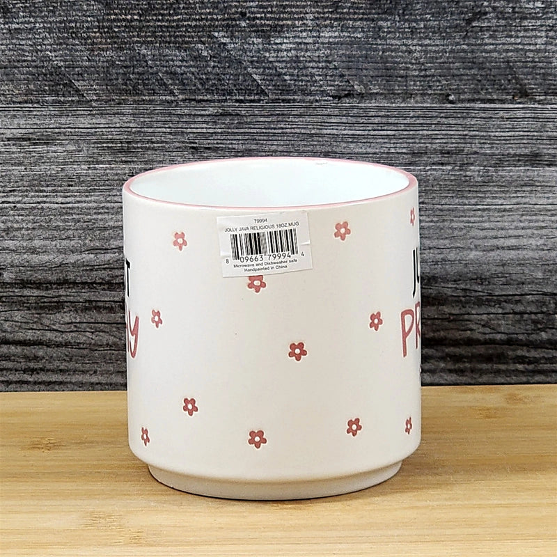 Load image into Gallery viewer, Religious Coffee Mug Just Pray Inspiration Saying Tea Cup Ceramic Blue Sky 18oz
