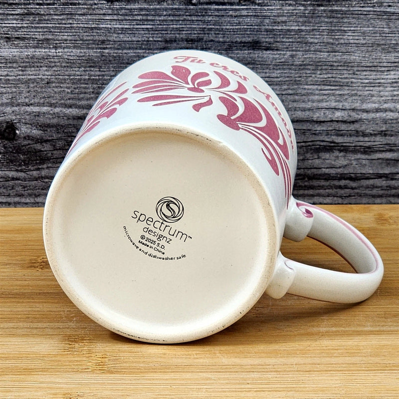 Load image into Gallery viewer, You are Loved Spanish Coffee Mug Cup Ceramic Embossed Pink 21oz by Blue Sky
