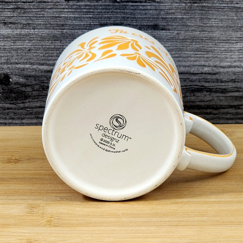 Load image into Gallery viewer, You are Loved Coffee Mug Spanish Cup Ceramic Embossed Orange 21oz by Blue Sky
