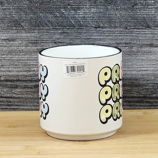 Religious Coffee Mug Pray Inspirational Saying Tea Cup Ceramic Blue Sky 18oz