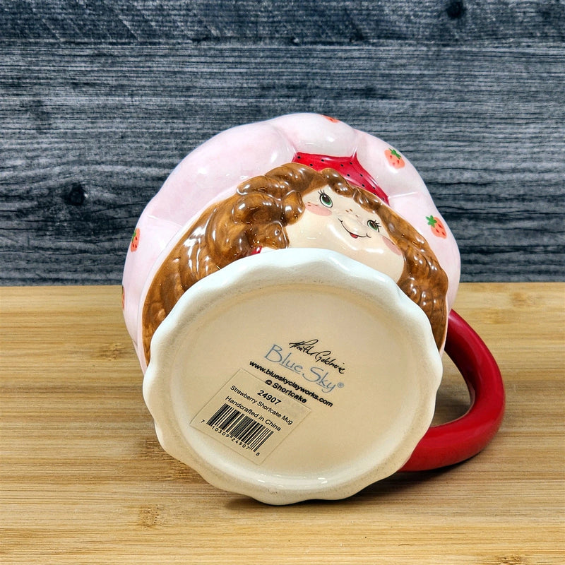 Load image into Gallery viewer, Strawberry Shortcake Coffee Mug 3D Ceramic Girl Face Tea Cup Blue Sky Goldminc
