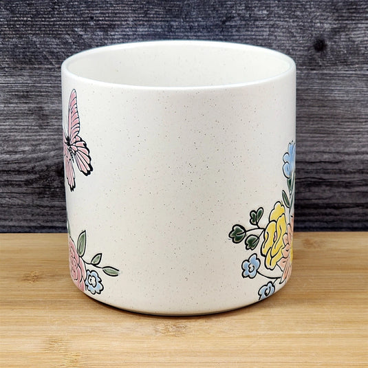 Butterfly Wildflower Planter Utensil Organizer Plant Ceramic Crock Blue Sky 5in