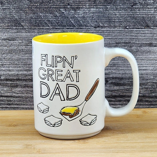 Dad Coffee Mug Inspirational Saying Father Embossed Ceramic Cup Blue Sky 18oz