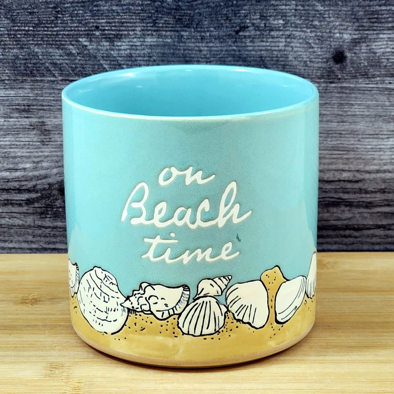 Load image into Gallery viewer, Planter Beach Shells Ceramic Utensil Organizer Herb Succulent Blue Sky 5in
