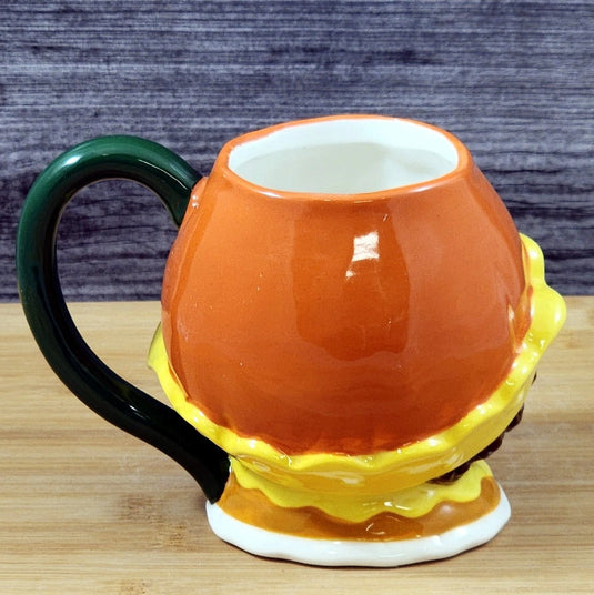 Orange Blossom Coffee Mug 3D Ceramic Girl Face Floral Tea Cup Blue Sky Goldminc