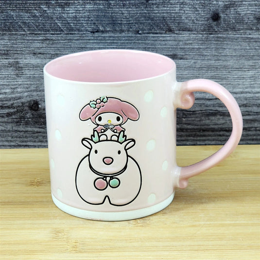 Hello Kitty Pink Mug Ceramic Elaphure Coffee Tea Cup by Blue Sky Embossed 21oz