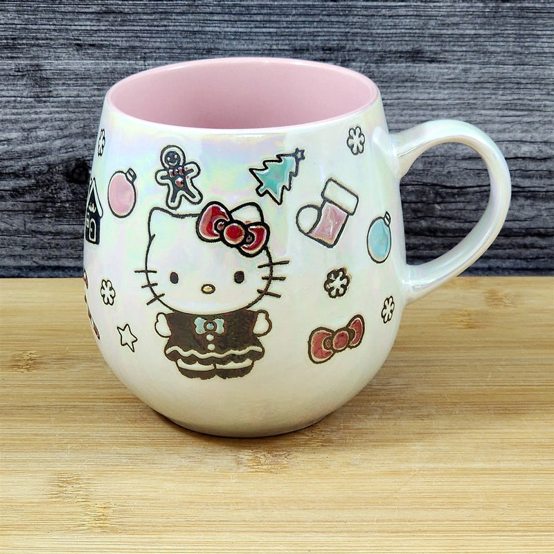 Load image into Gallery viewer, Hello Kitty Mug Pink Christmas Holiday Coffee Tea Cup Ceramic Blue Sky 21oz
