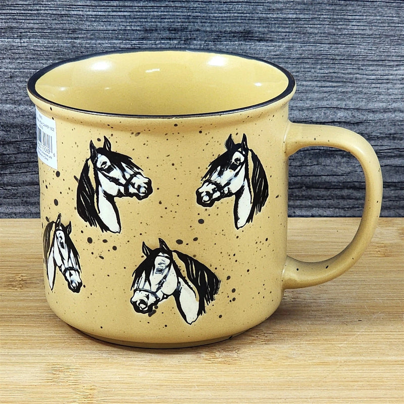 Load image into Gallery viewer, Coffee Mug Horse Lover Rustic Farm Equestrian Ceramic Tea Cup Blue Sky 18oz
