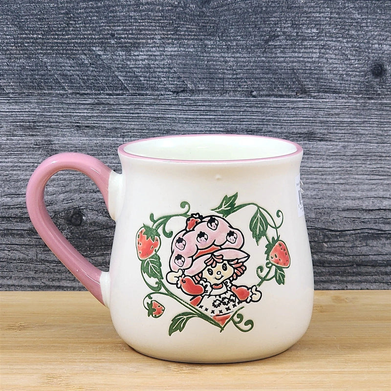 Load image into Gallery viewer, Coffee Mug Strawberry Shortcake Pinkberry Ceramic Embossed 18 oz Cup by Blue Sky
