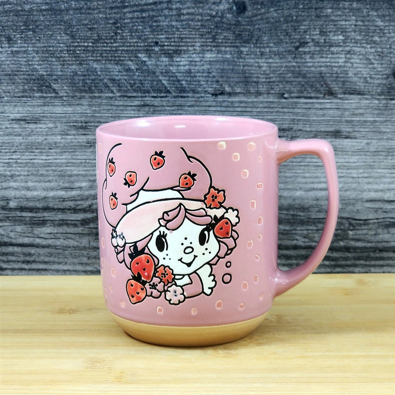 Load image into Gallery viewer, Strawberry Shortcake Coffee Mug Pinkberry Ceramic Embossed 18 oz Cup Blue Sky
