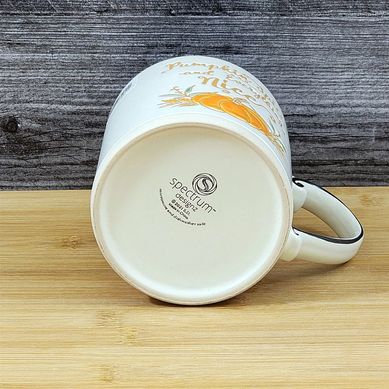 Load image into Gallery viewer, Pumpkin Spice Harvest Autumn Coffee Mug Orange Embossed Tea Cup 18oz by Blue Sky

