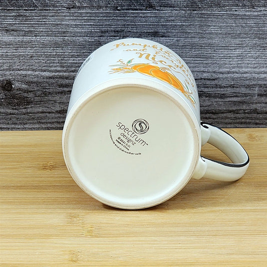 Pumpkin Spice Harvest Autumn Coffee Mug Orange Embossed Tea Cup 18oz by Blue Sky