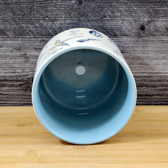 Star Fish Coral Shells Planter Ceramic Utensil Organizer Succulent Blue Sky 5in