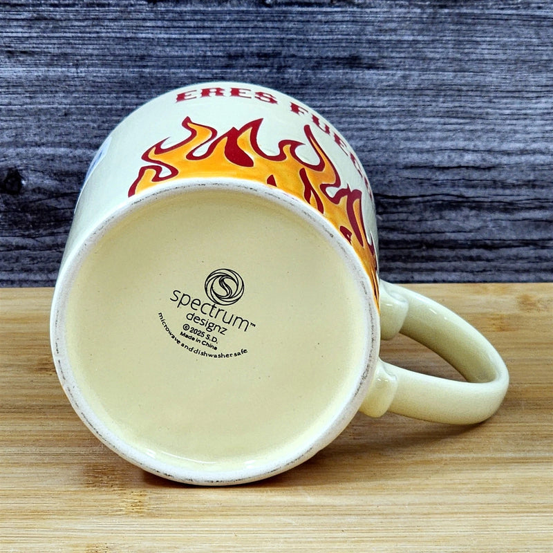 Load image into Gallery viewer, Spanish Saying Coffee Mug Cup Ceramic Embossed Red Fire 21oz by Blue Sky
