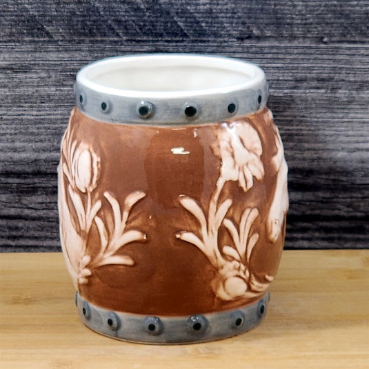 Western Horse Coffee Mug 3D Ceramic Horseshoe Tea Cup Blue Sky Embossed