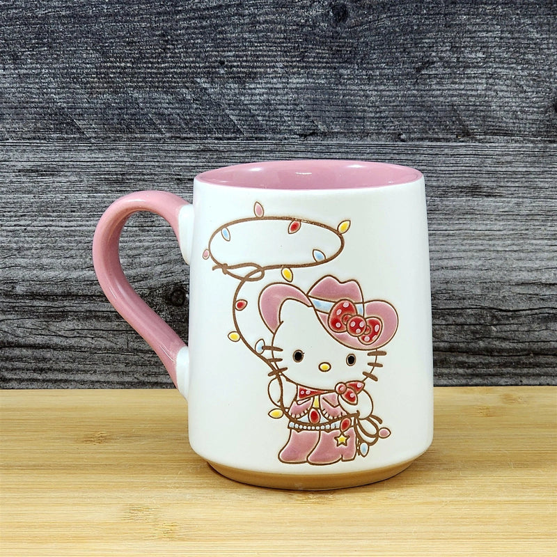 Load image into Gallery viewer, Hello Kitty Cowgirl Lasso Coffee Mug Set Ceramic Tea Cup Pink 17oz by Blue Sky
