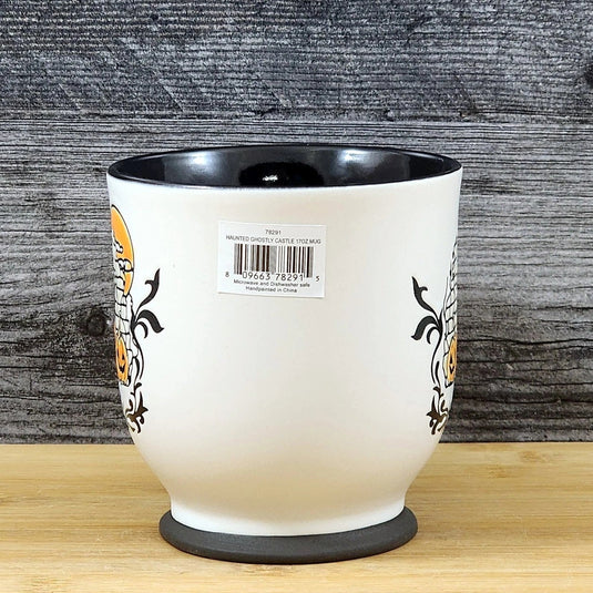 Jack-o-Lantern Halloween Pumpkin Mug Ceramic Black Coffee Tea Cup Blue Sky 17oz