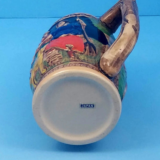 German Beer Stein Hand Painted Luster Lustre Ware Made In Japan Vintage