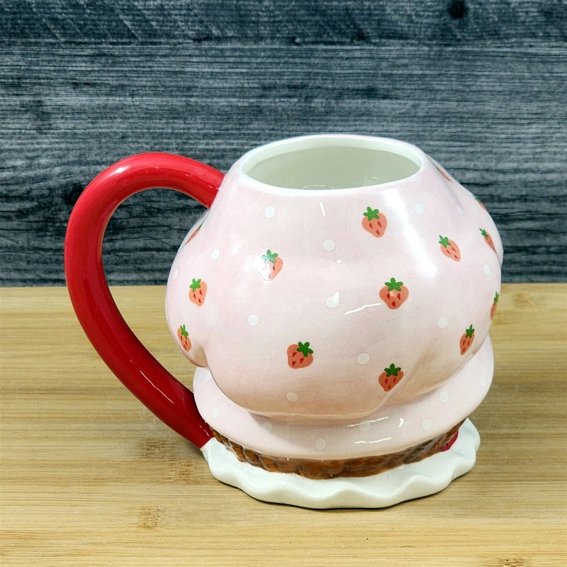 Load image into Gallery viewer, Strawberry Shortcake Coffee Mug 3D Ceramic Girl Face Tea Cup Blue Sky Goldminc
