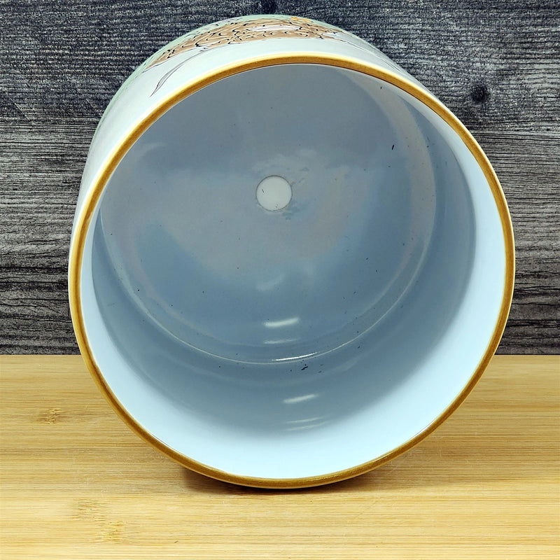 Load image into Gallery viewer, Highland Cow Rustic Planter Ceramic Utensil Organizer Succulent Blue Sky 6.5in
