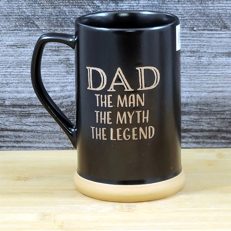 Load image into Gallery viewer, Dad The Man Inspirational Coffee Mug Father Embossed Ceramic Stein Cup Blue Sky
