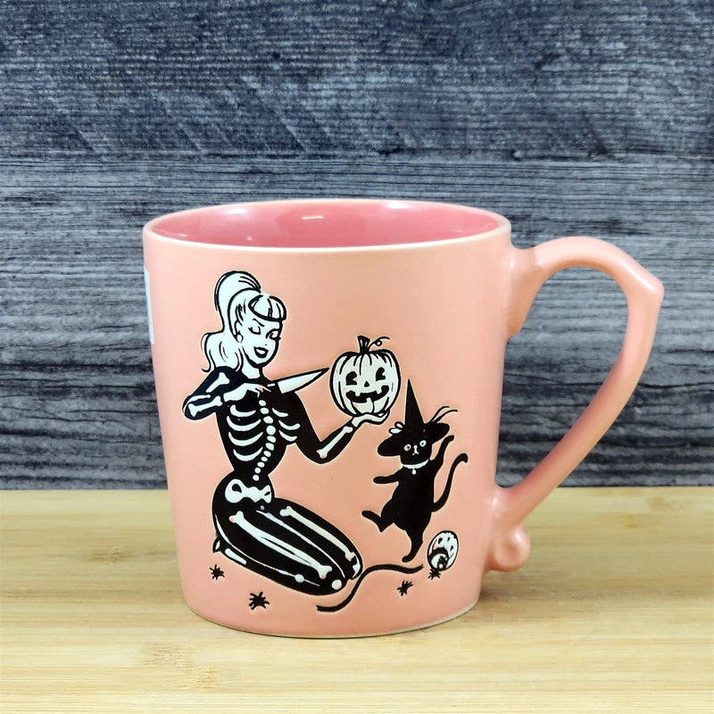 Load image into Gallery viewer, Halloween Whimsical Witch Coffee Tea Mug Pumpkin Cat Ceramic Cup by Blue Sky
