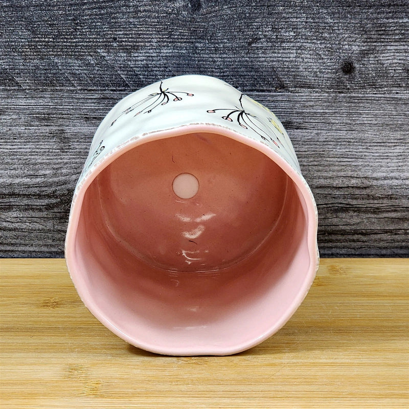Load image into Gallery viewer, Butterfly Planter Utensil Organizer Flower Succulent Pink Ceramic Blue Sky 5in
