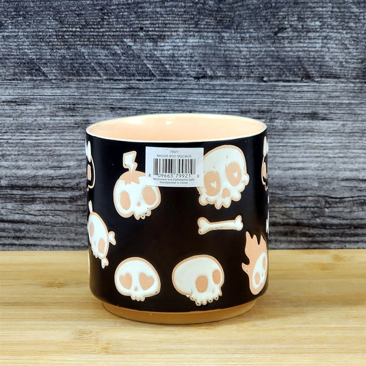 Halloween Whimsical Skulls Black Mug Ceramic Coffee Tea Cup by Blue Sky 18oz