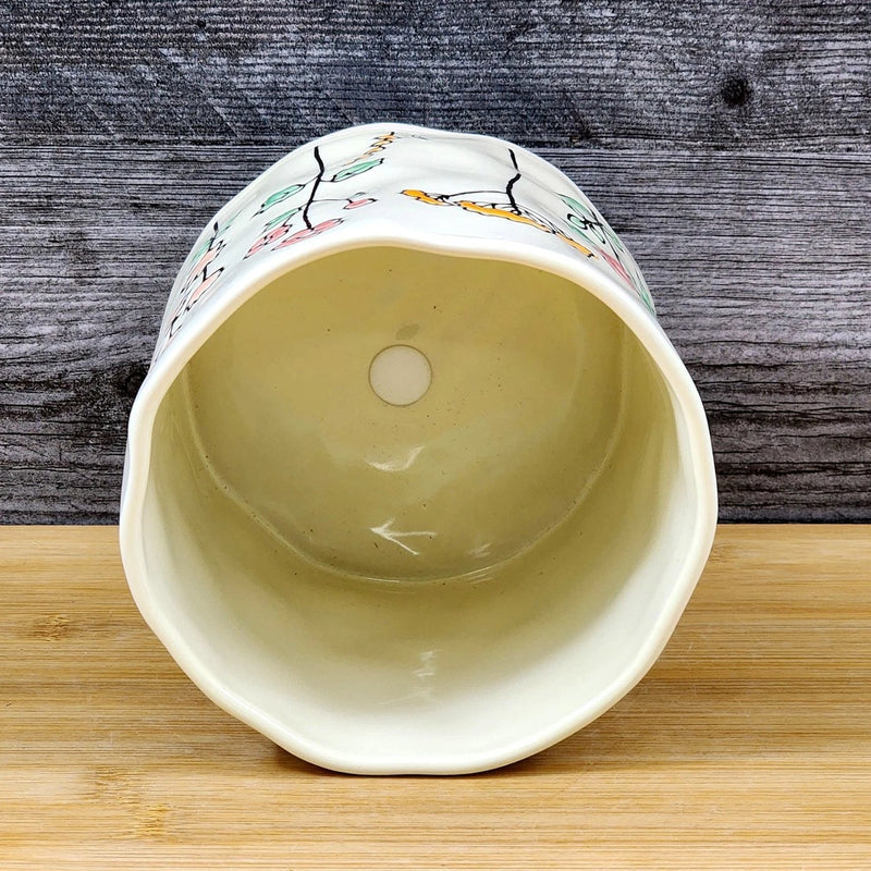 Load image into Gallery viewer, Wildflowers Planter Utensil Organizer Succulent Plant Ceramic Crock Blue Sky 5in
